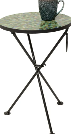 KARE Design Tavolino da caffè Clack Mosaic verde blu Ø35cm - KARE> Tavolo Basso
