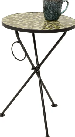 KARE Design Tavolino da caffè Clack Mosaic verde oliva Ø35cm - KARE> Tavolo Basso