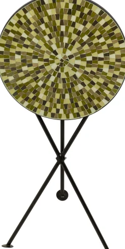 KARE Design Tavolino da caffè Clack Mosaic verde oliva Ø35cm - KARE> Tavolo Basso