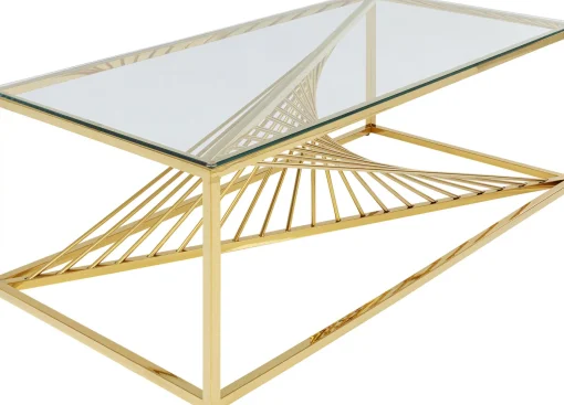 KARE Design TAVOLINO DA CAFFÈ LASER ORO 120X60 - KARE> Tavolo Basso