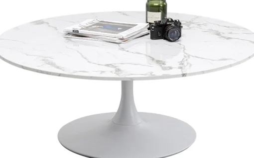 KARE Design Tavolino da caffé Schickeria Marmo Bianco Ø110cm - KARE> Tavolo Basso