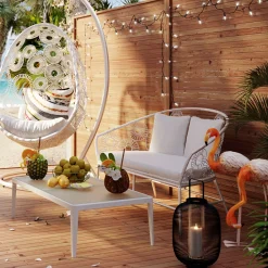 KARE Design Tavolino da caffé Tiki bianco - KARE></noscript> Tavolo Basso