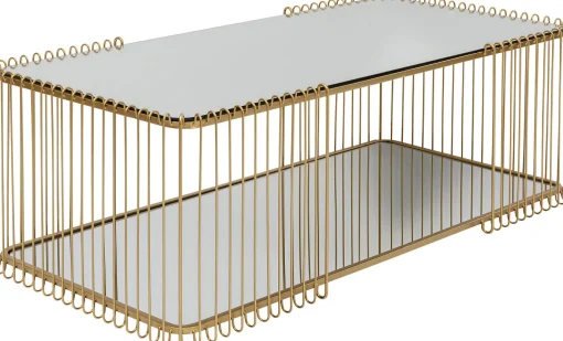 KARE Design Tavolino da caffé Wire Double Ottone 120x60cm - KARE> Tavolo Basso
