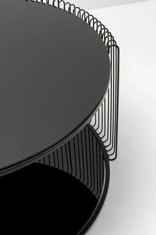 KARE Design Tavolino da caffè Wire Double nero Ø80cm - KARE> Tavolo Basso