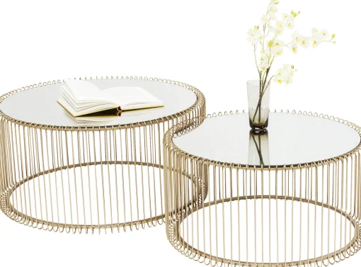 KARE Design TAVOLINO DA CAFFÈ WIRE OTTONE (2/SET) - KARE> Tavolo Basso