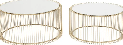 KARE Design TAVOLINO DA CAFFÈ WIRE OTTONE (2/SET) - KARE> Tavolo Basso