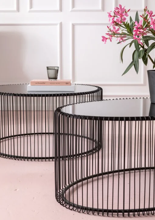 KARE Design TAVOLINO DA CAFFÈ WIRE UNO NERO 60X90CM - KARE> Tavolo Basso
