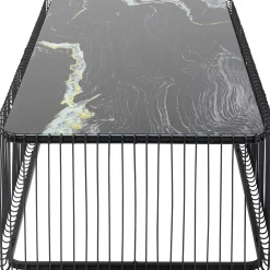 KARE Design Tavolino da caffè Wire vetro marmo nero 145x70cm - KARE> Tavolo Basso