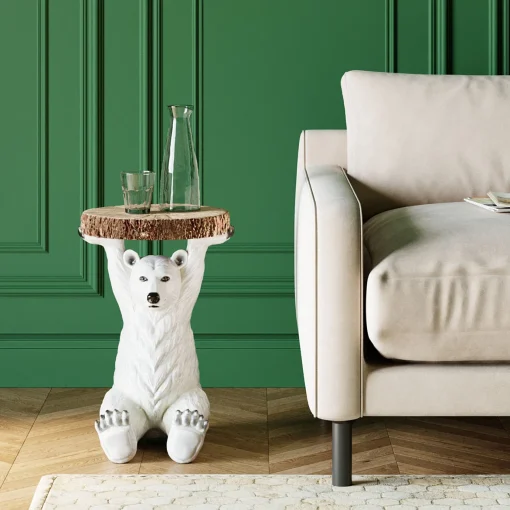 KARE Design Tavolino D'appoggio Animal Polar Bear Ø37cm - KARE> Tavolo Basso