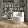 KARE Design Tavolino d'appoggio Beam marmo bianco/ottone Ø32 cm - KARE> Tavolo Basso