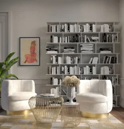 KARE Design Tavolino d'appoggio Beam marmo bianco/ottone Ø32 cm - KARE></noscript> Tavolo Basso