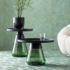KARE Design Tavolino d'appoggio Bottiglia verde Ø 50cm - KARE> Tavolo Basso