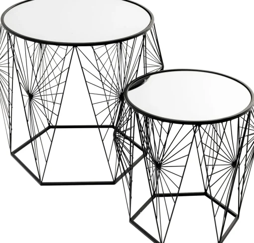 KARE Design Tavolino d'appoggio Cobweb nero (2/Set) - KARE> Tavolo Basso