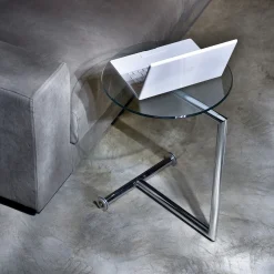 KARE Design Tavolino d'appoggio Easy Living vetro chiaro Ø46 cm - KARE> Tavolo Basso