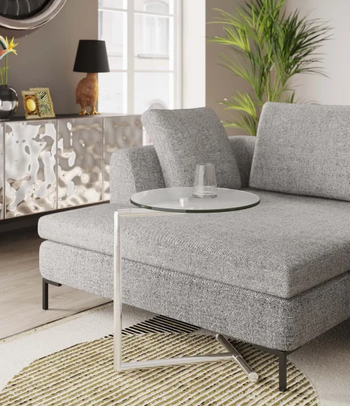 KARE Design Tavolino d'appoggio Easy Living vetro chiaro Ø46 cm - KARE> Tavolo Basso