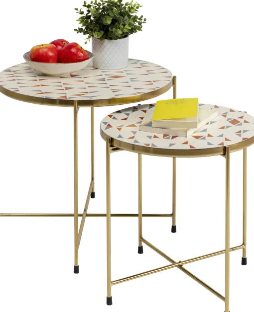 KARE Design Tavolino d'appoggio Priya bianco (2/set) - KARE> Tavolo Basso