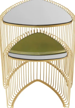 KARE Design Tavolino d'appoggio Wire Triangle oro (2/Set) - KARE> Tavolo Basso