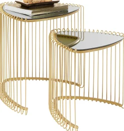 KARE Design Tavolino d'appoggio Wire Triangle oro (2/Set) - KARE></noscript> Tavolo Basso