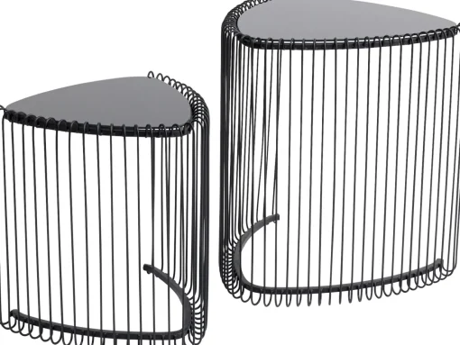 KARE Design Tavolino d'appoggio Wire Triangle nero (2/Set) - KARE> Tavolo Basso
