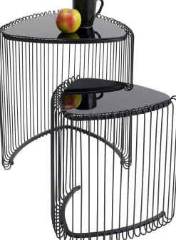 KARE Design Tavolino d'appoggio Wire Triangle nero (2/Set) - KARE> Tavolo Basso
