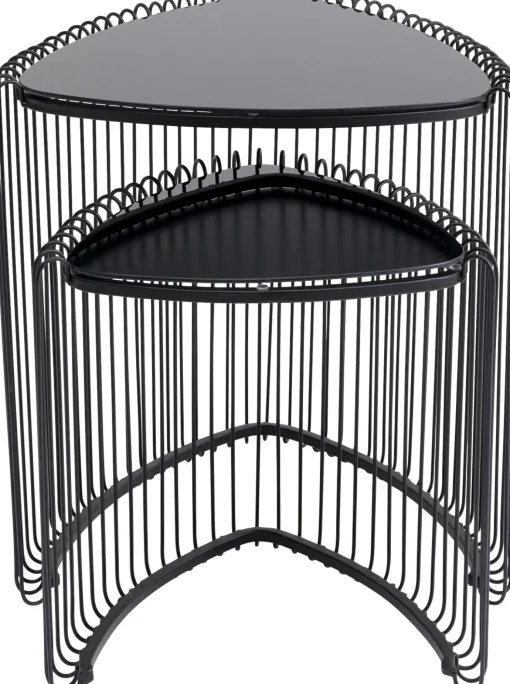 KARE Design Tavolino d'appoggio Wire Triangle nero (2/Set) - KARE> Tavolo Basso