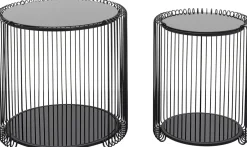 KARE Design Tavolino d'appoggio Wire Cut Out nero (2/Set) - KARE> Tavolo Basso