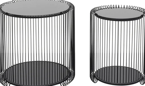 KARE Design Tavolino d'appoggio Wire Cut Out nero (2/Set) - KARE> Tavolo Basso