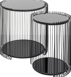 KARE Design Tavolino d'appoggio Wire Cut Out nero (2/Set) - KARE> Tavolo Basso