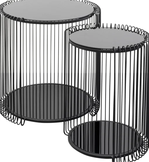 KARE Design Tavolino d'appoggio Wire Cut Out nero (2/Set) - KARE> Tavolo Basso