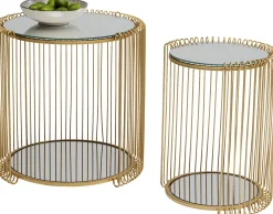 KARE Design Tavolino d'appoggio Wire Double Brass (2/Set) - KARE> Tavolo Basso