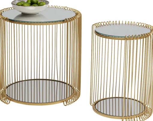 KARE Design Tavolino d'appoggio Wire Double Brass (2/Set) - KARE> Tavolo Basso