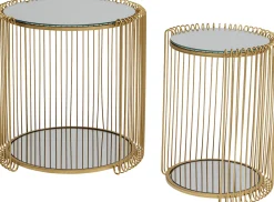KARE Design Tavolino d'appoggio Wire Double Brass (2/Set) - KARE> Tavolo Basso