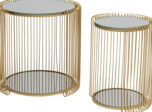 KARE Design Tavolino d'appoggio Wire Double Brass (2/Set) - KARE> Tavolo Basso