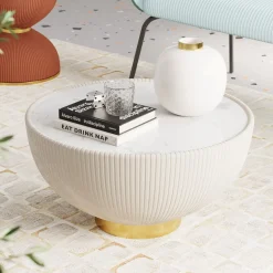 KARE Design Tavolino Endless Vegas bianco Ø71cm - KARE> Tavolo Basso