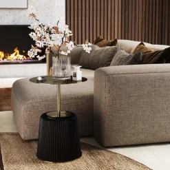 KARE Design Tavolino Endless Vegas nero Ø40cm - KARE></noscript> Tavolo Basso