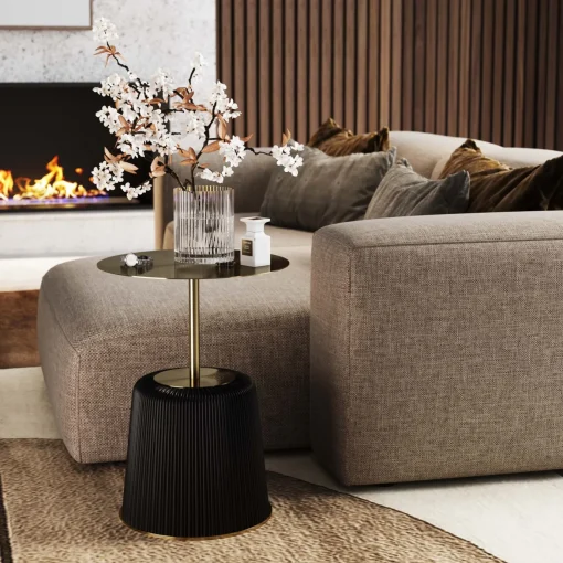 KARE Design Tavolino Endless Vegas nero Ø40cm - KARE> Tavolo Basso