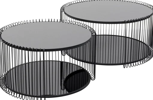 KARE Design Tavolino Wire Double nero (2/Set) - KARE> Tavolo Basso