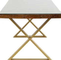 KARE Design Tavolo Conley Cross ottone 180x90cm - KARE> Tavoli