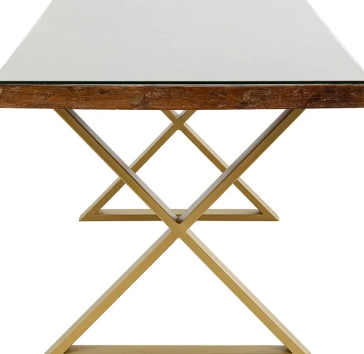 KARE Design Tavolo Conley Cross ottone 180x90cm - KARE> Tavoli