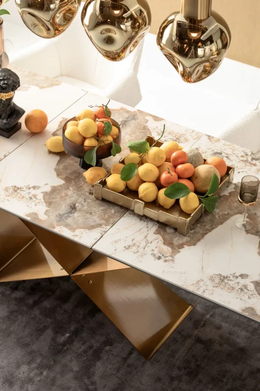 KARE Design Tavolo estensibile Connesso ottone 200(+60)x90cm - KARE> Tavoli