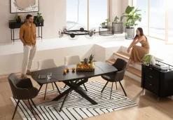 KARE Design Tavolo estensibile Twist nero 120(30+30)x90cm - KARE></noscript> Tavoli