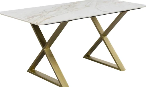 KARE Design Tavolo Eternity Cross Ottone 160x80cm - KARE> Tavoli