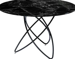 KARE Design Tavolo Molecolare Nero Marmo Vetro Ø120cm - KARE> Tavoli