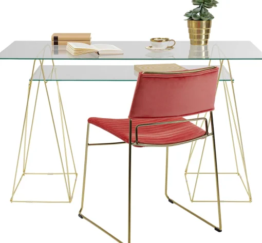 KARE Design Tavolo Polar Ottone-Vetro Temperato 8mm - KARE> Scrivanie