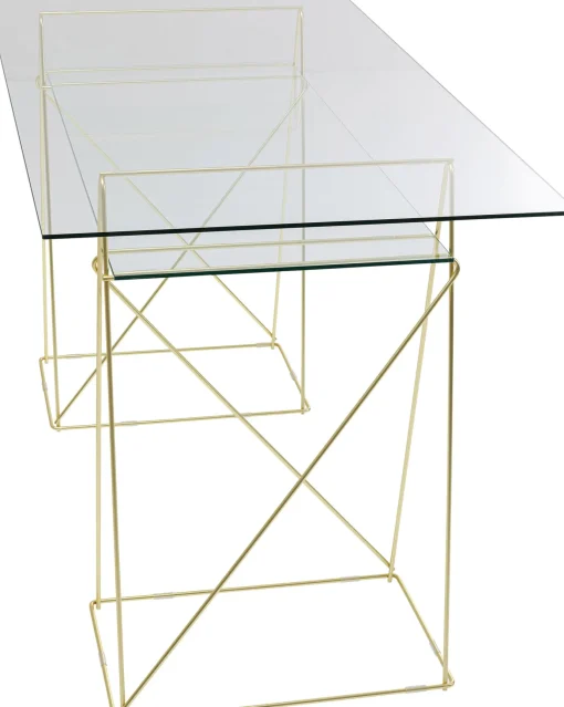 KARE Design Tavolo Polar Ottone-Vetro Temperato 8mm - KARE> Scrivanie