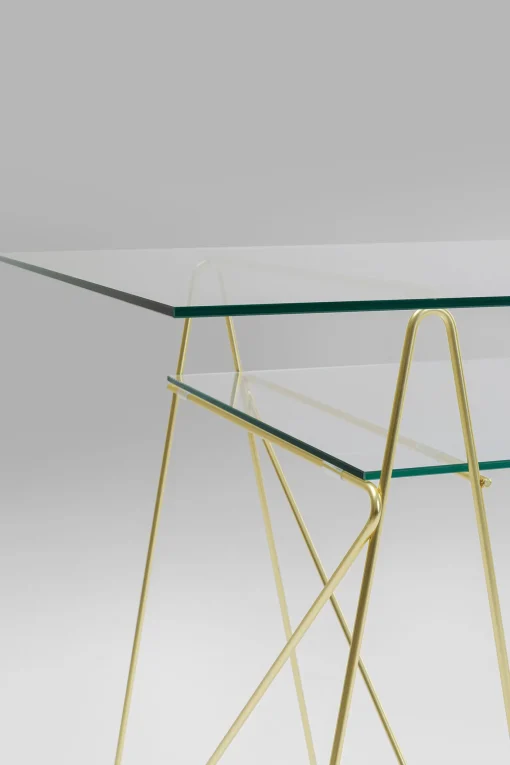 KARE Design Tavolo Polar Ottone-Vetro Temperato 8mm - KARE> Scrivanie