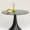 KARE Design Tavolo rotondo "Grande Possibilita" con piano in vetro scuro Ø110cm - KARE> Tavoli