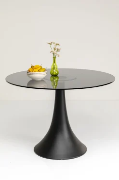KARE Design Tavolo rotondo "Grande Possibilita" con piano in vetro scuro Ø110cm - KARE> Tavoli