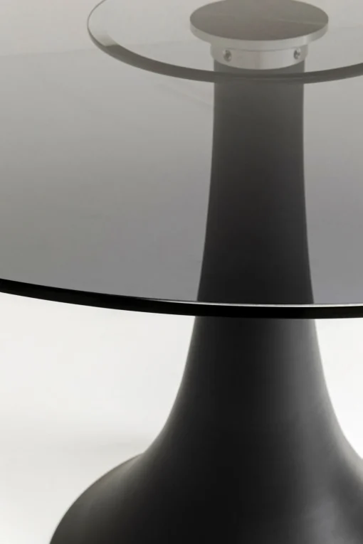 KARE Design Tavolo rotondo "Grande Possibilita" con piano in vetro scuro Ø110cm - KARE> Tavoli