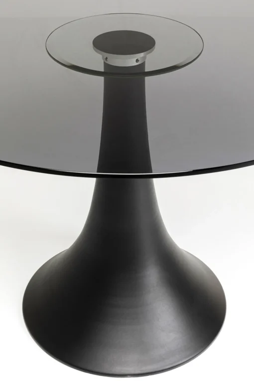 KARE Design Tavolo rotondo "Grande Possibilita" con piano in vetro scuro Ø110cm - KARE> Tavoli